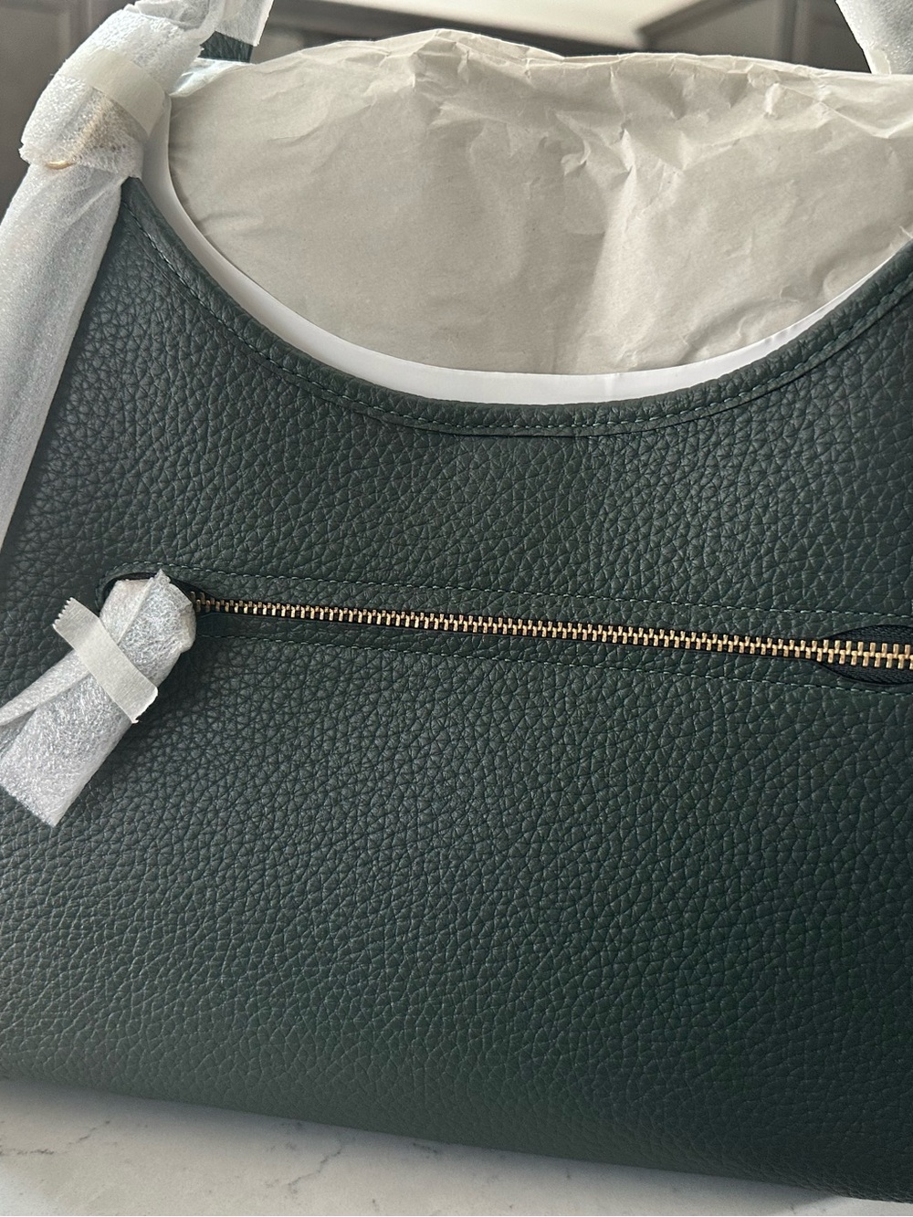 Coach Bella/Lori Dark Green Leather Shoulder Bag - Picture 6 of 6
